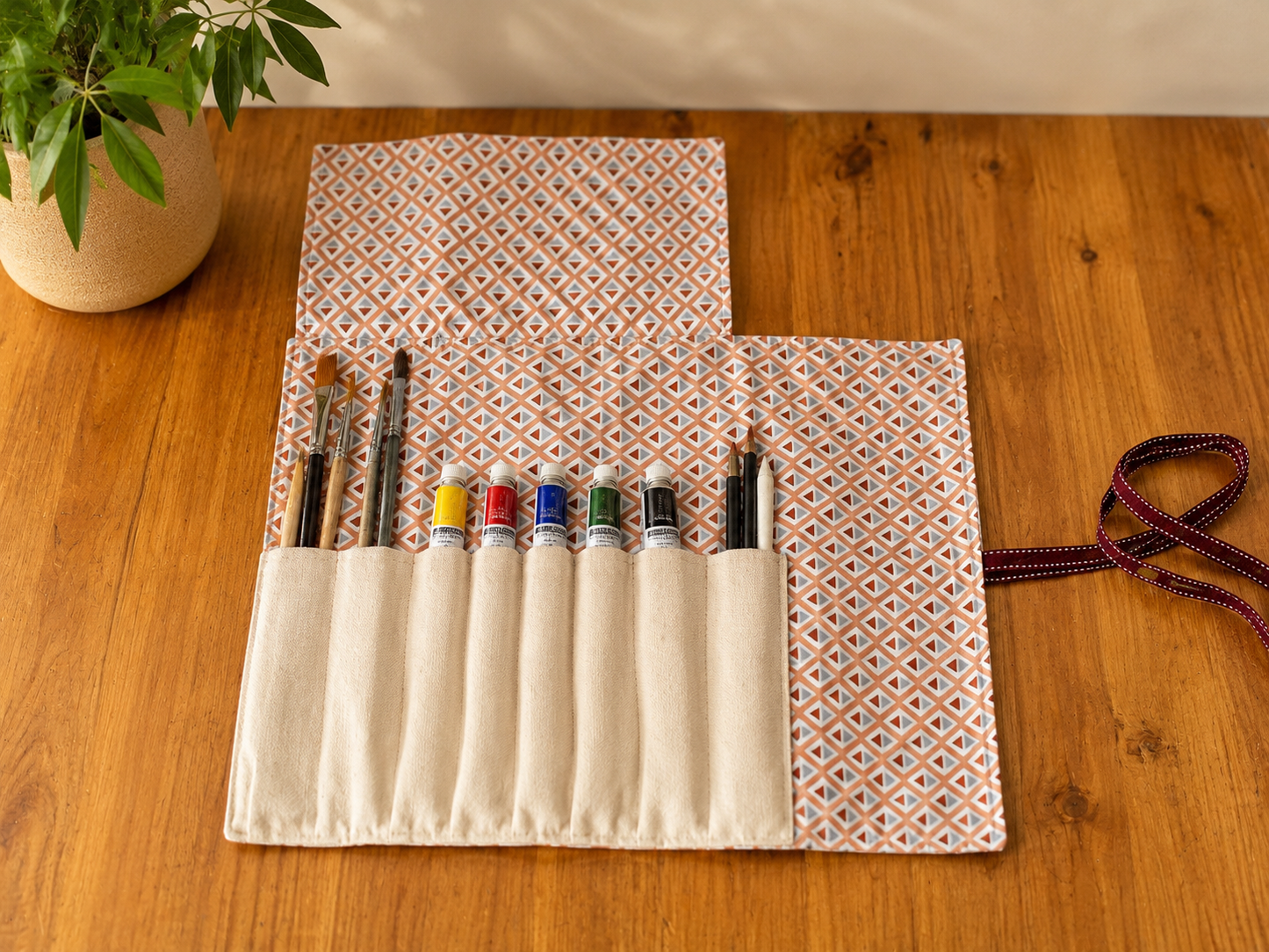 Pochette de rangement artisanale